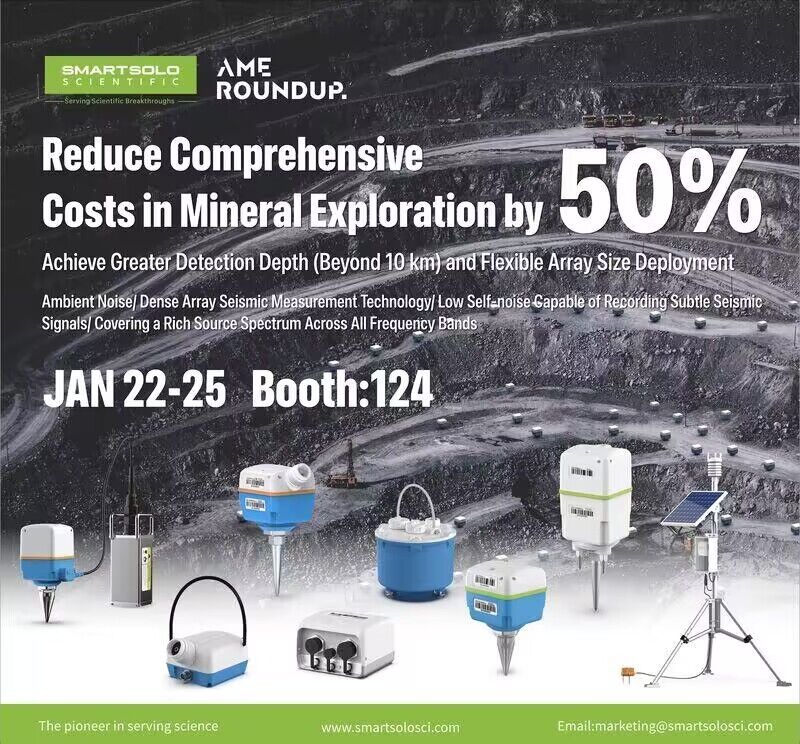 Join us at the Vancouver AME Exhibition on January 22-25 to Explore How SmartSolo Scientific Reduces Mineral Exploration Costs by 50%